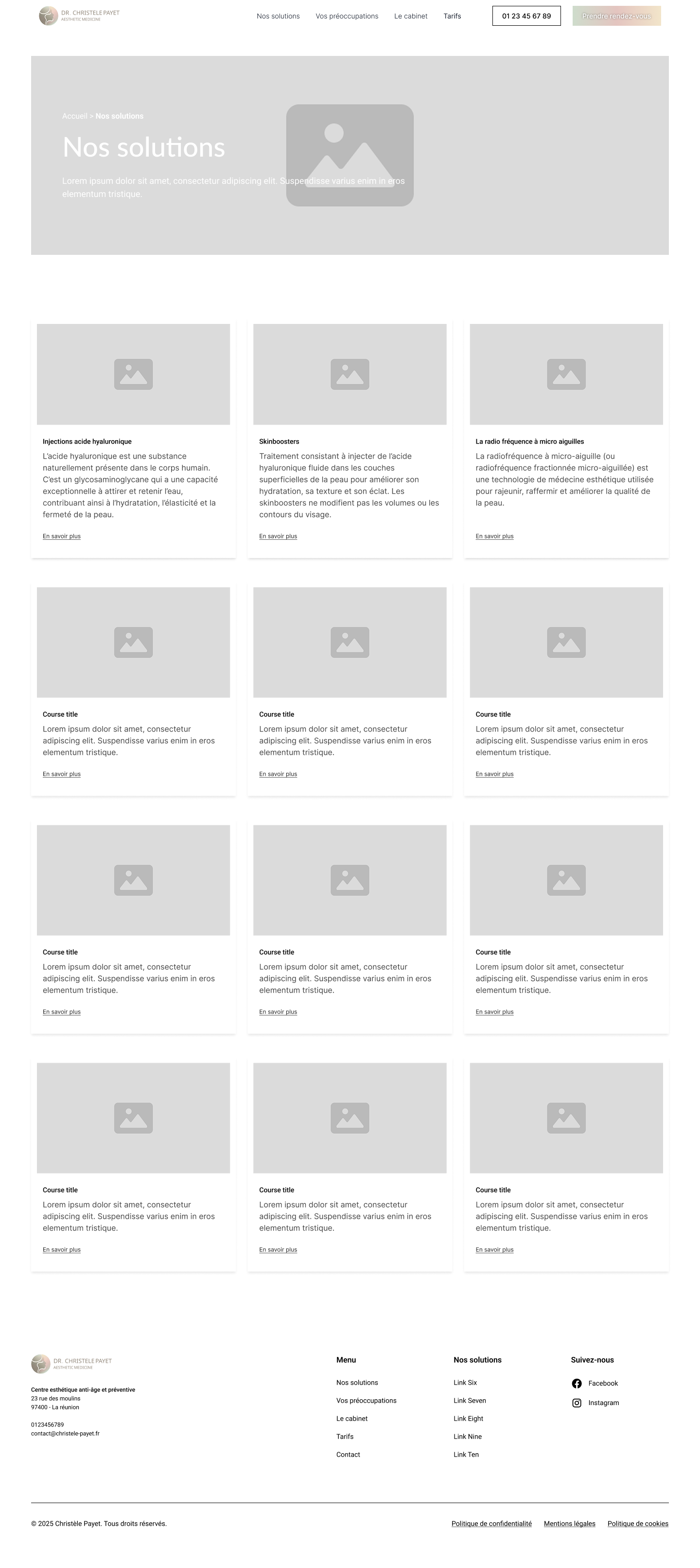 Wireframe de la liste des solutions