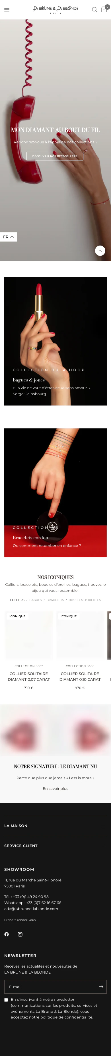 Accueil complet de La Brune & La Blonde sur mobile