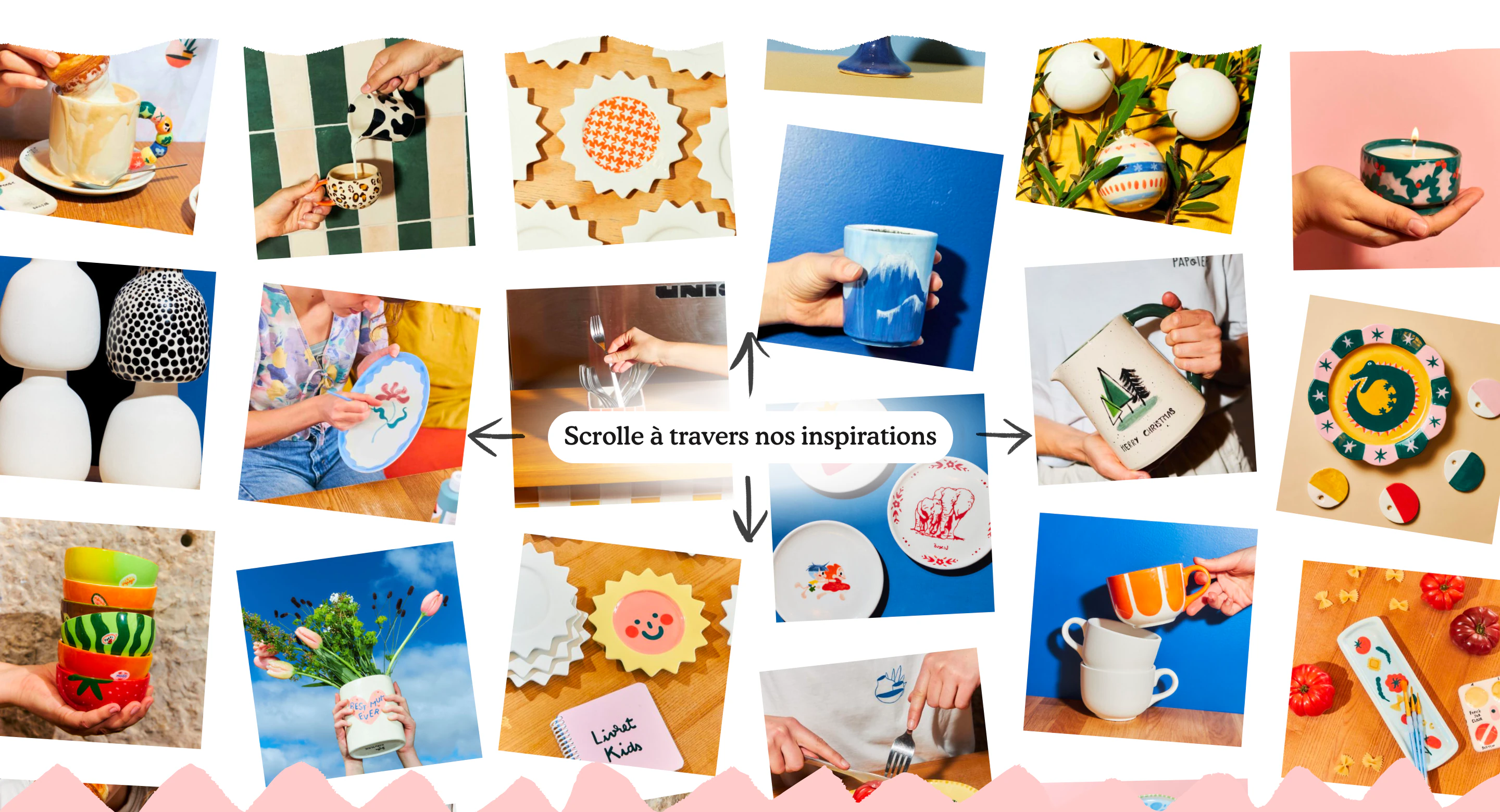 Grille interactive « Scrolle à travers nos inspirations »