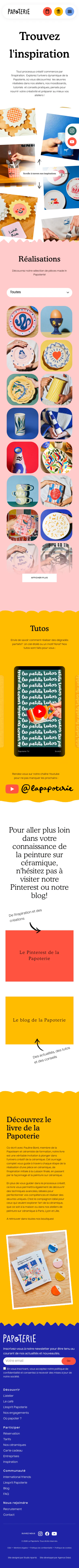 Page Inspiration complète sur mobile